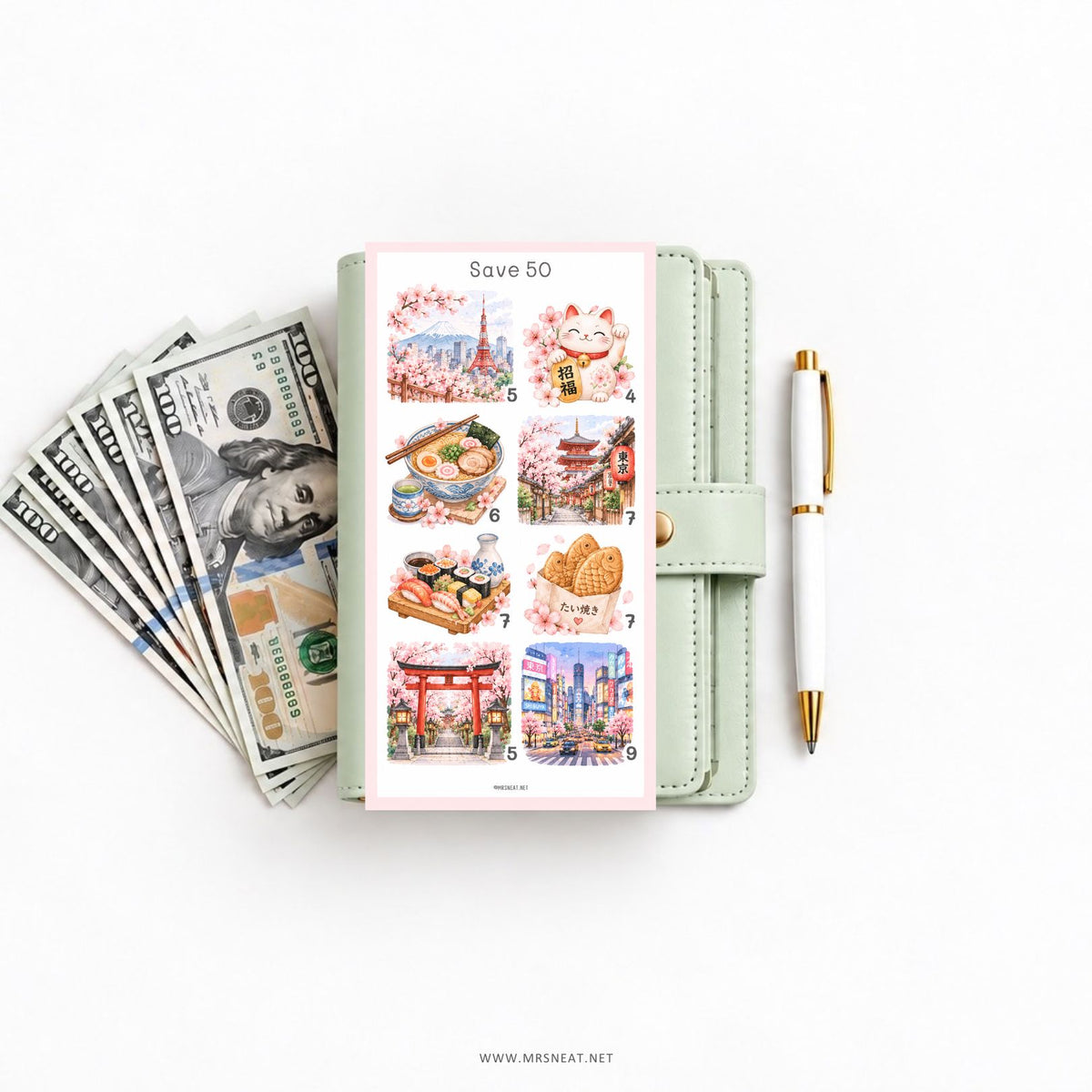 Cute vacation money saving printable for flights hotels and travel expenses