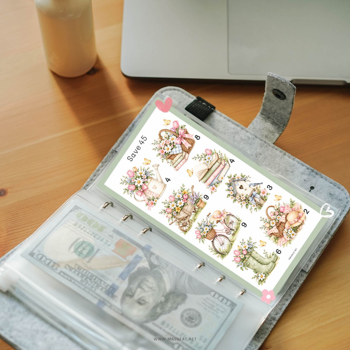 Seasonal budget savings challenge printable for planners and savings binders