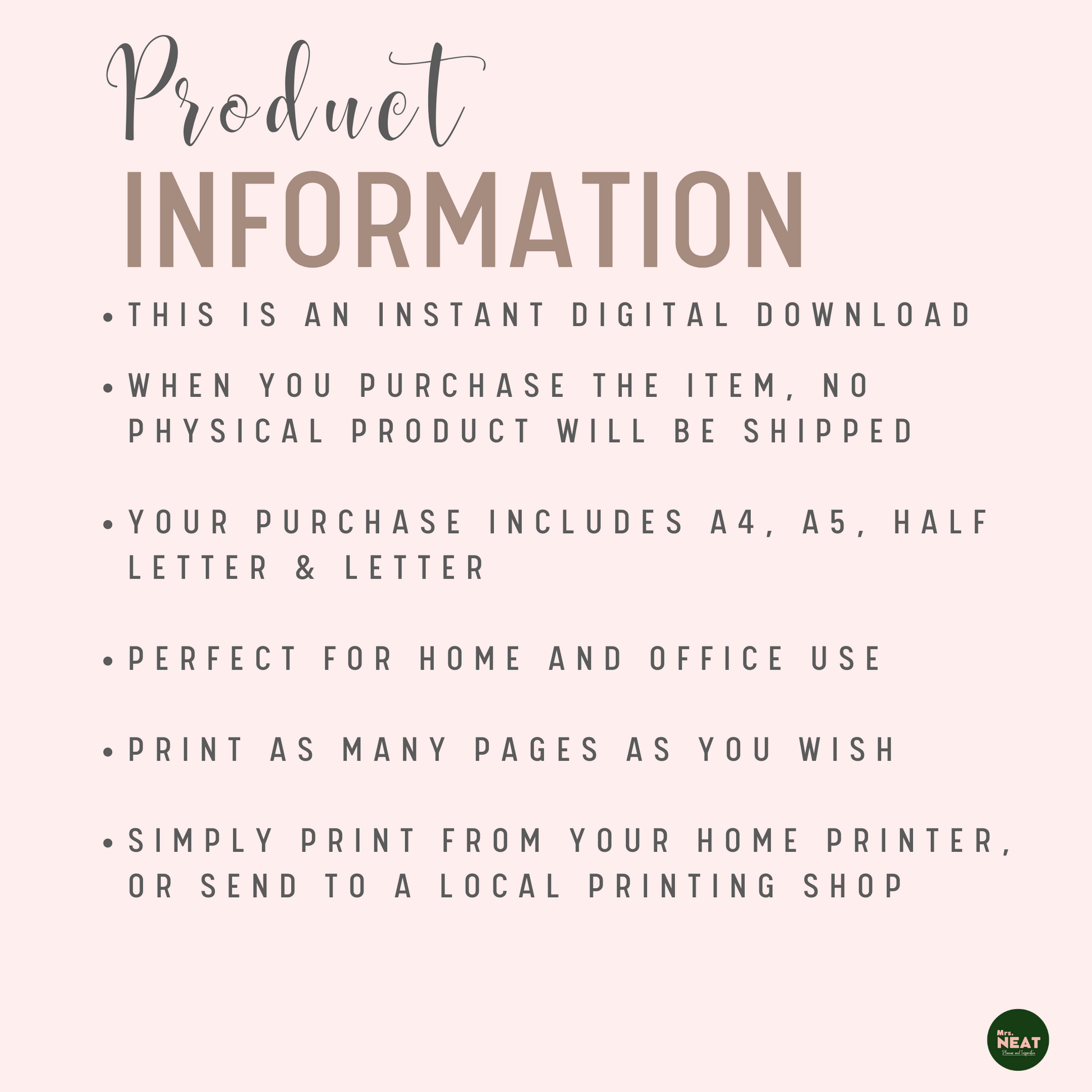 Floral Income and Expense Tracker Planner Product Information