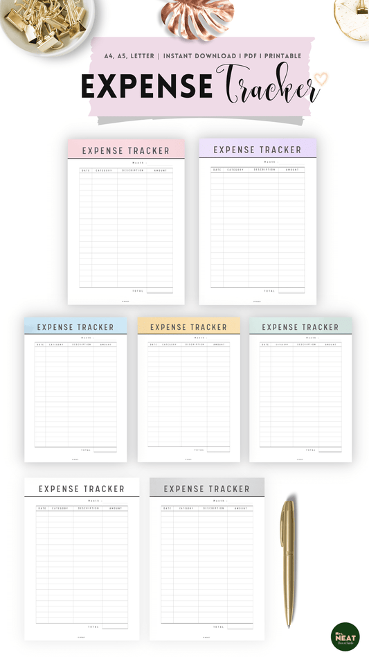 Expense Tracker Printable PDF