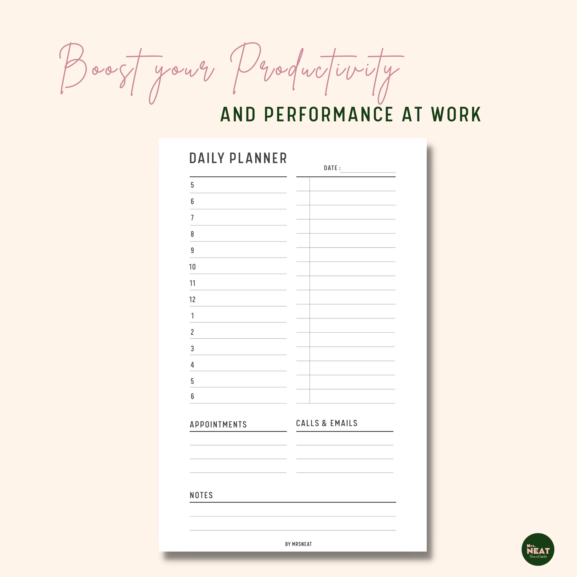 Productivity Daily Planner best for work needs