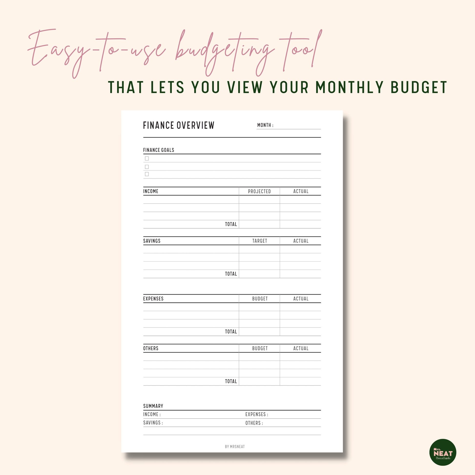 Monthly Finance Overview Printable, Budget Organizer, Income Expense, Budget Template, Finances at a Glance, A4/A5/Letter/Half SizeMonthly Finance Overview Printable, Budget Organizer, Income Expense, Budget Template, Finances at a Glance, A4/A5/Letter/Half Size