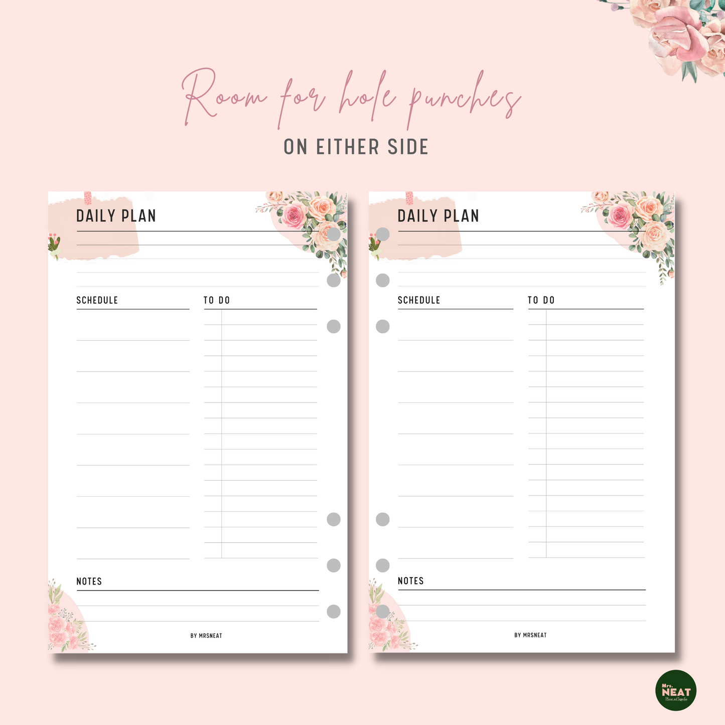 Minimal Floral Daily Planner