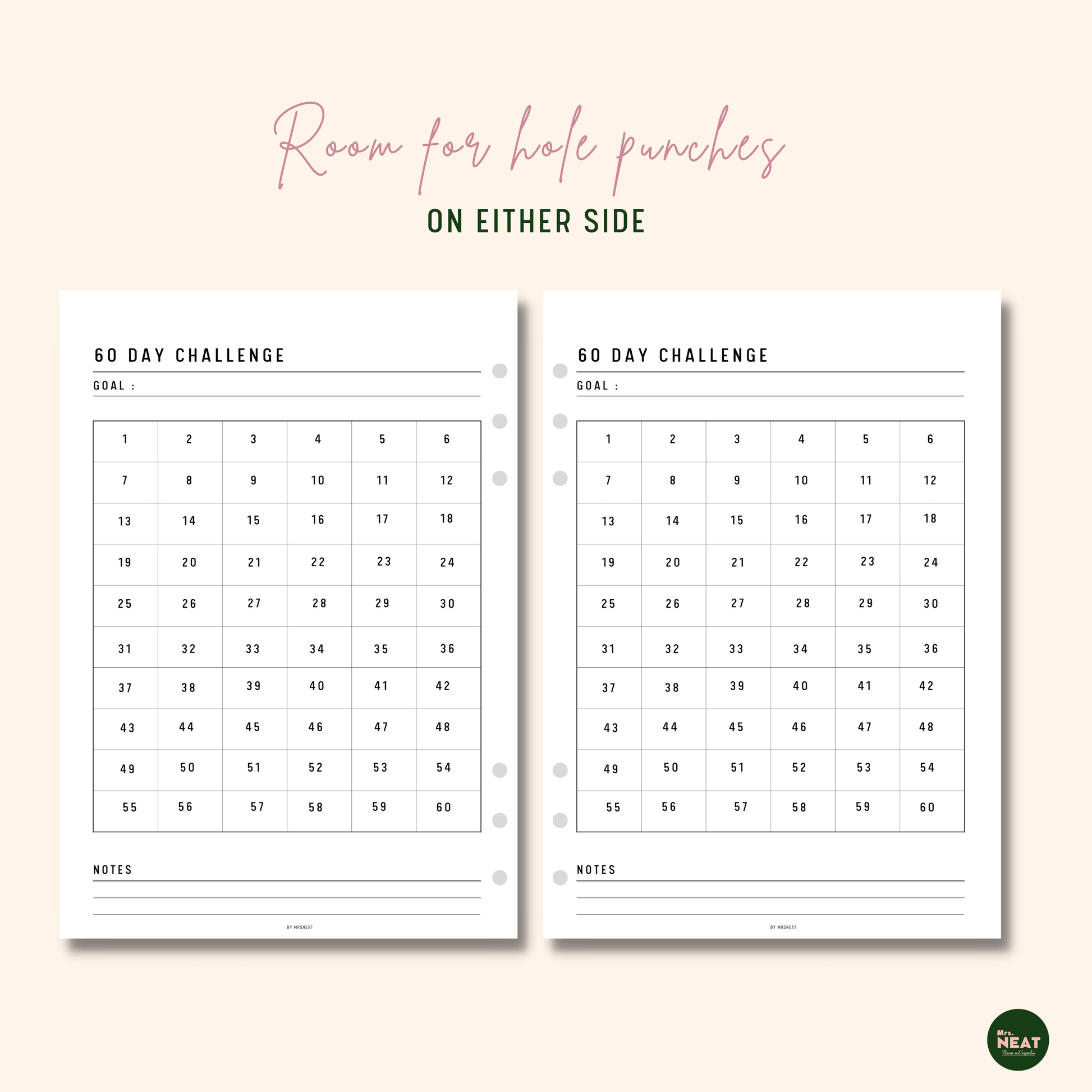 60 Day Challenge Printable - M050 – mrsneat 60-day-challenge-printable-m050-mrsneat