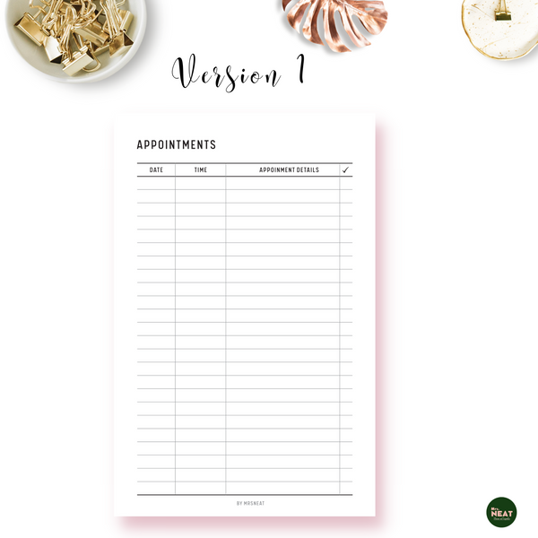 Appointment Tracker – mrsneat