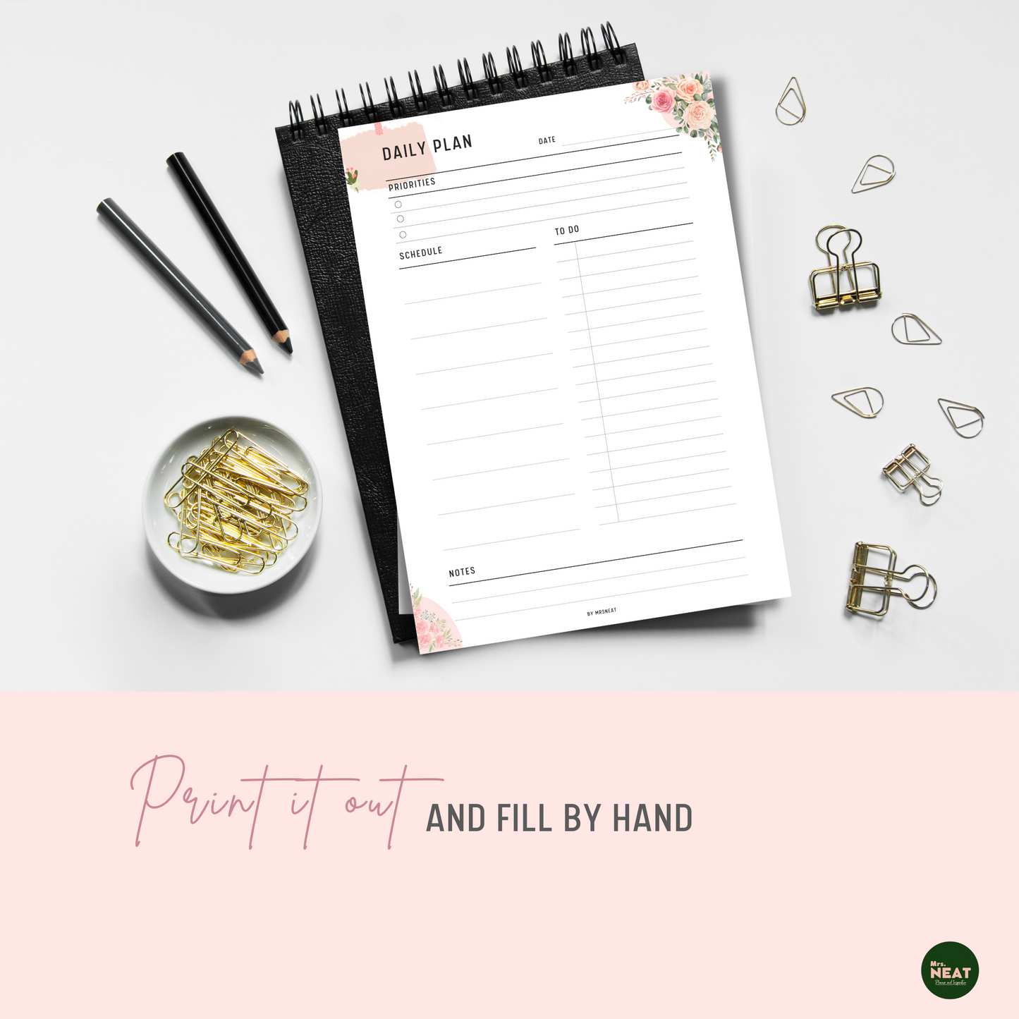 Floral Minimalist Daily Planner