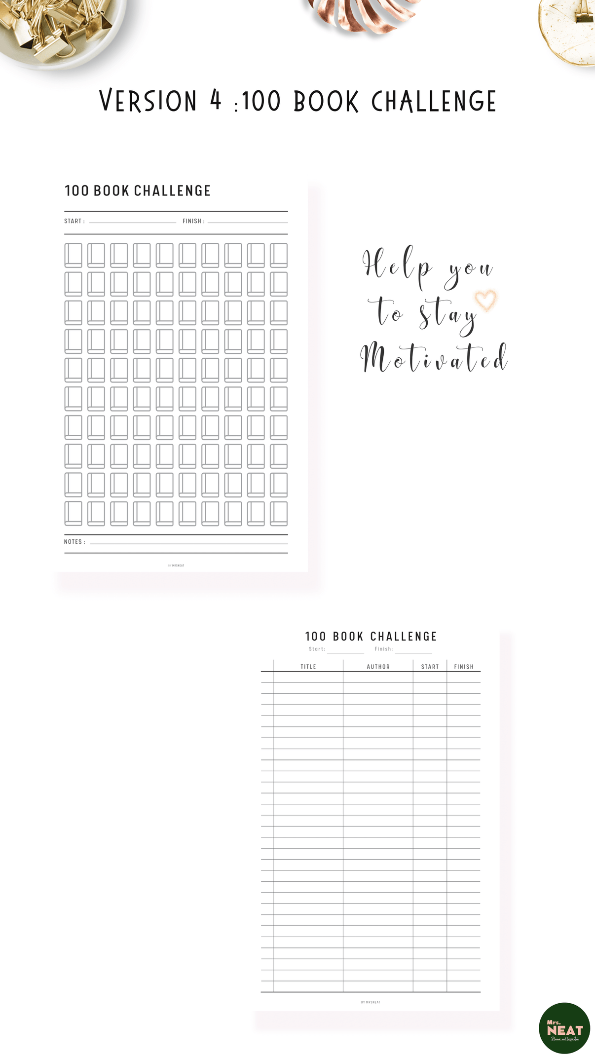 Book Challenge Bundle Printable – mrsneat