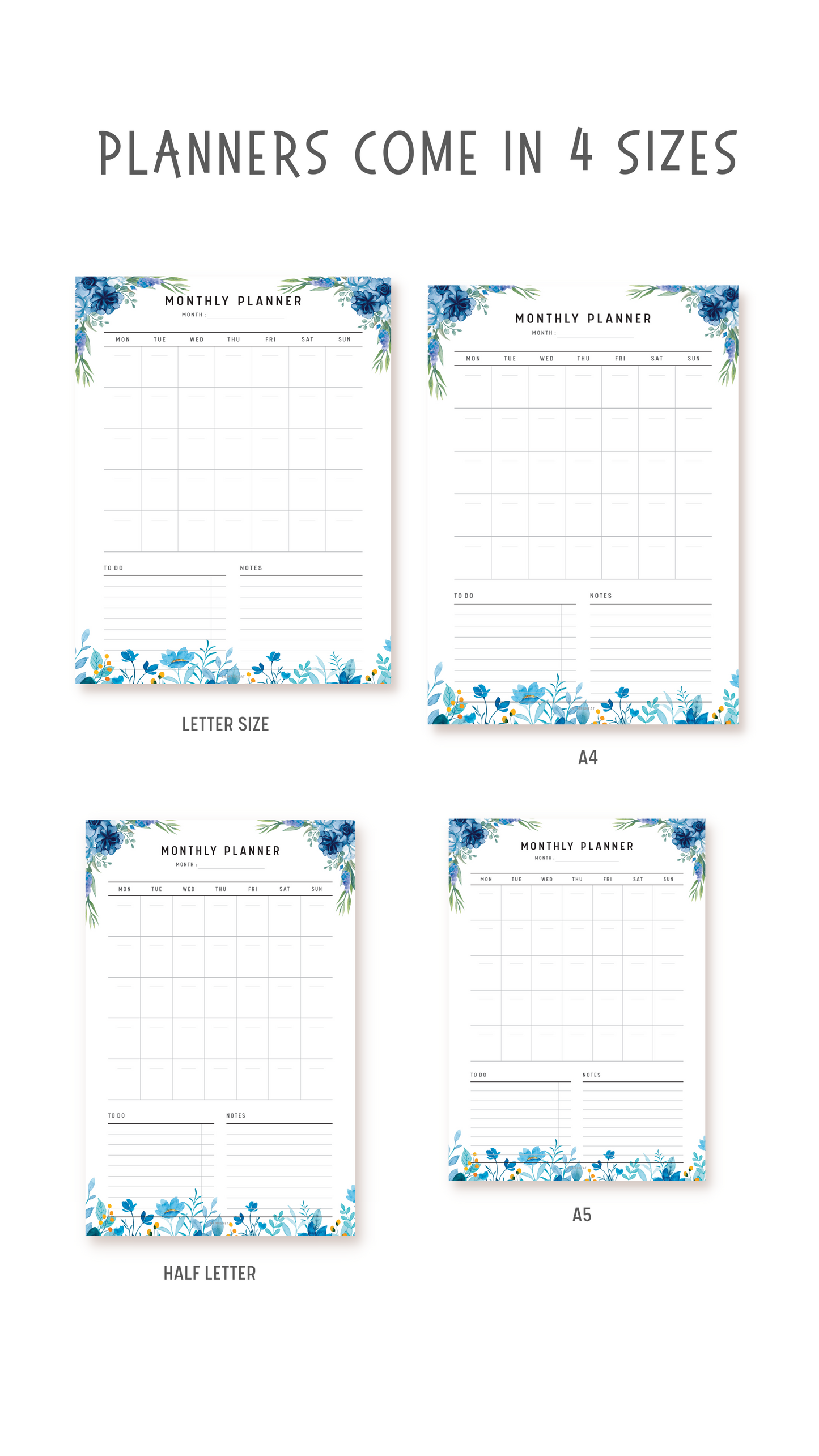 Daily, Weekly, Monthly Planner & Notes Pages