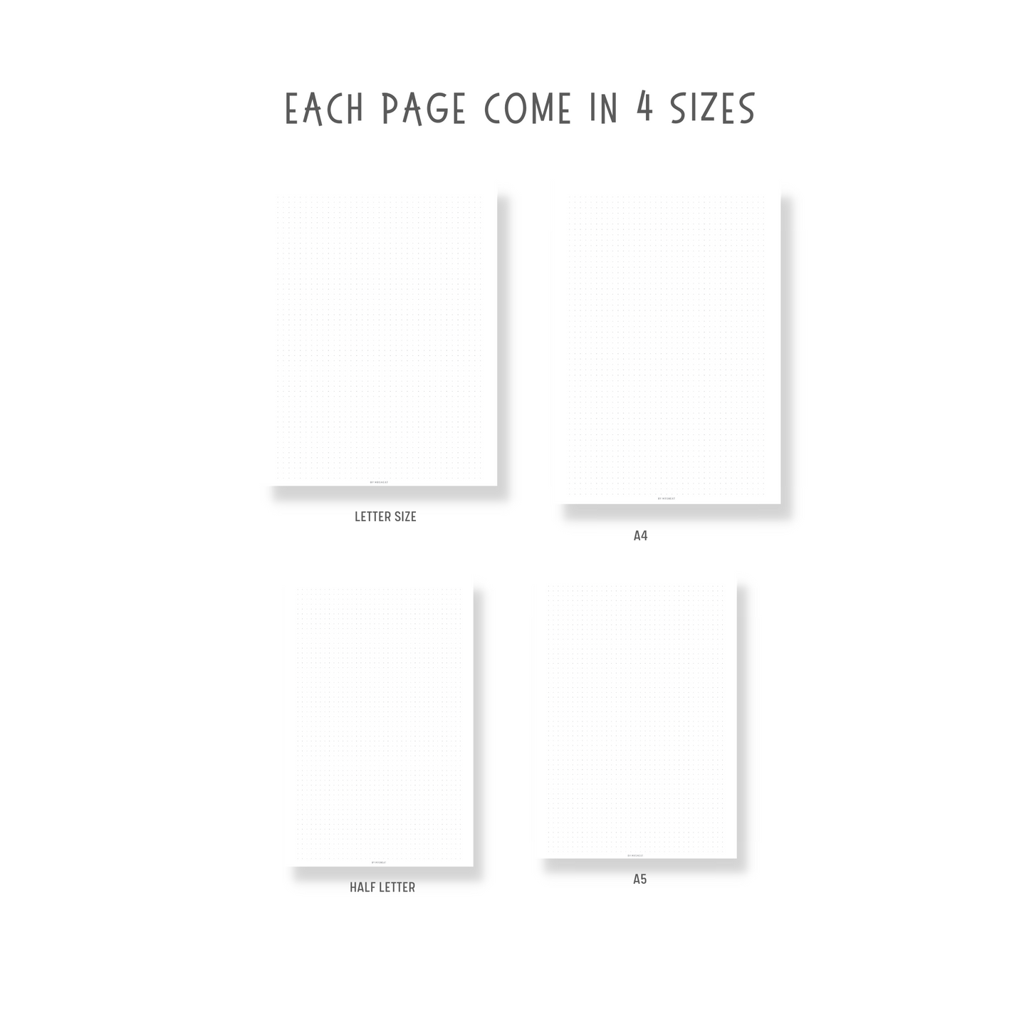 Each Page of Paper Bundle come in A4, A5, Letter and Half Letter size