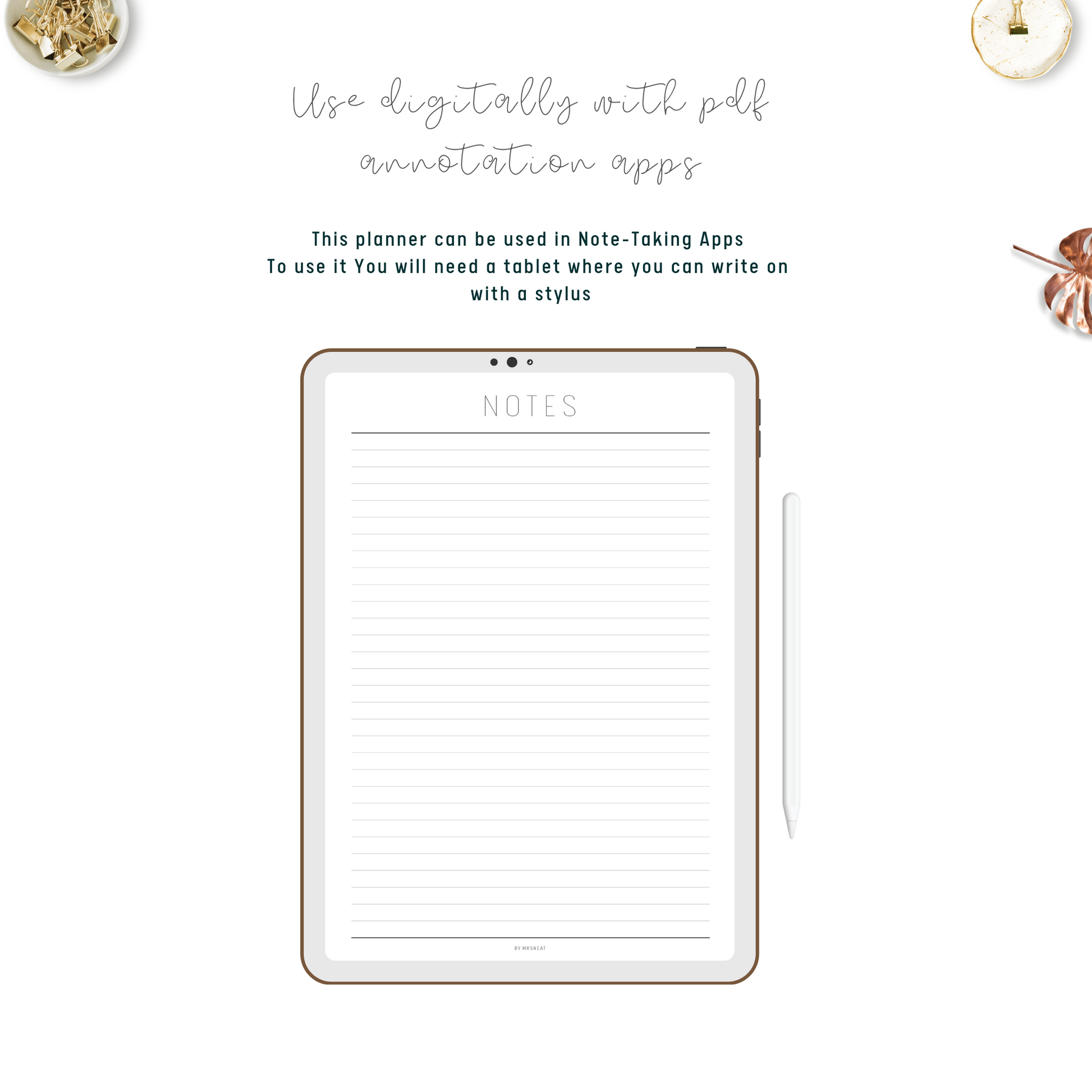 Beautiful and clean Notes Page use digitally with PDF Annotation Apps