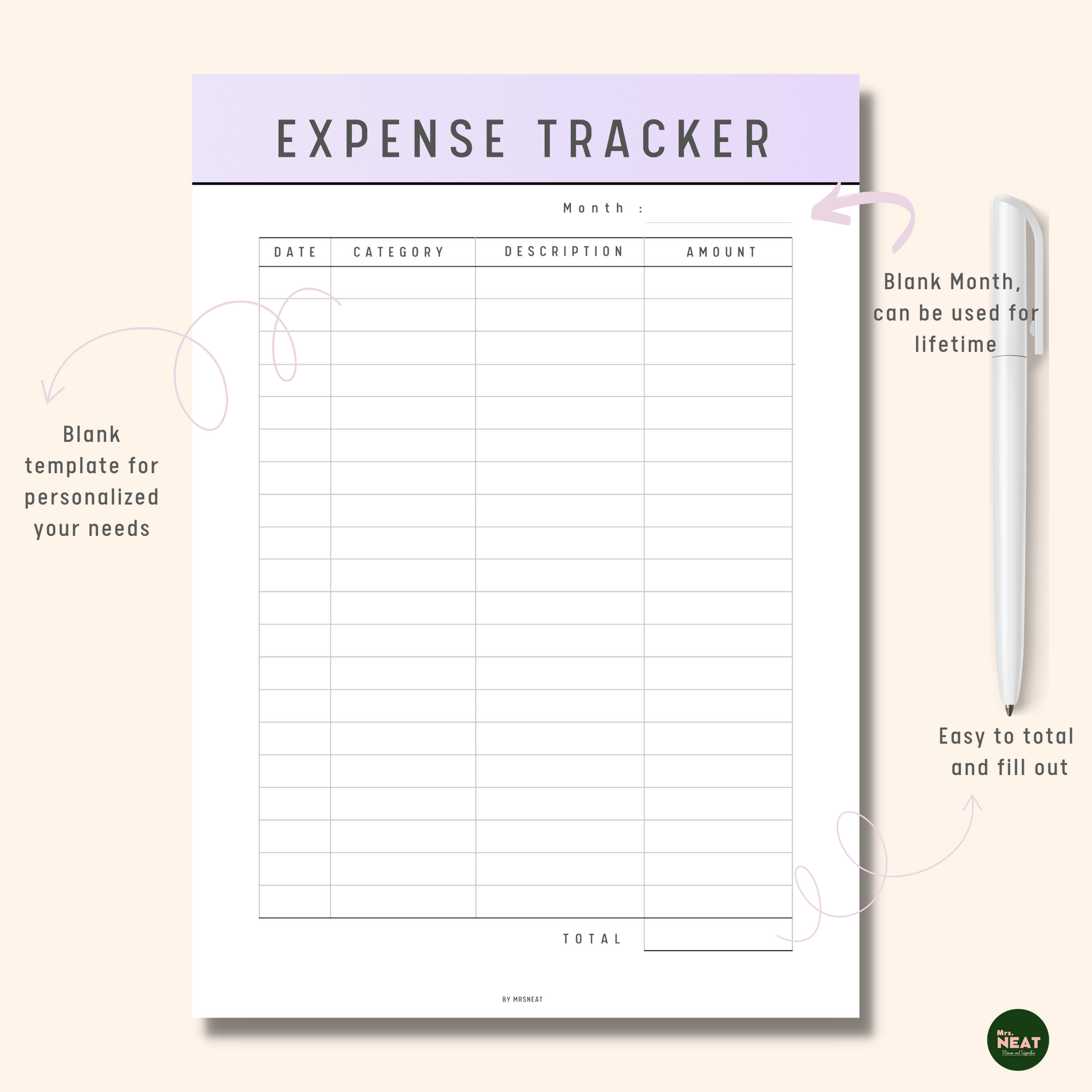 Purple Expense Tracker Budget Planner